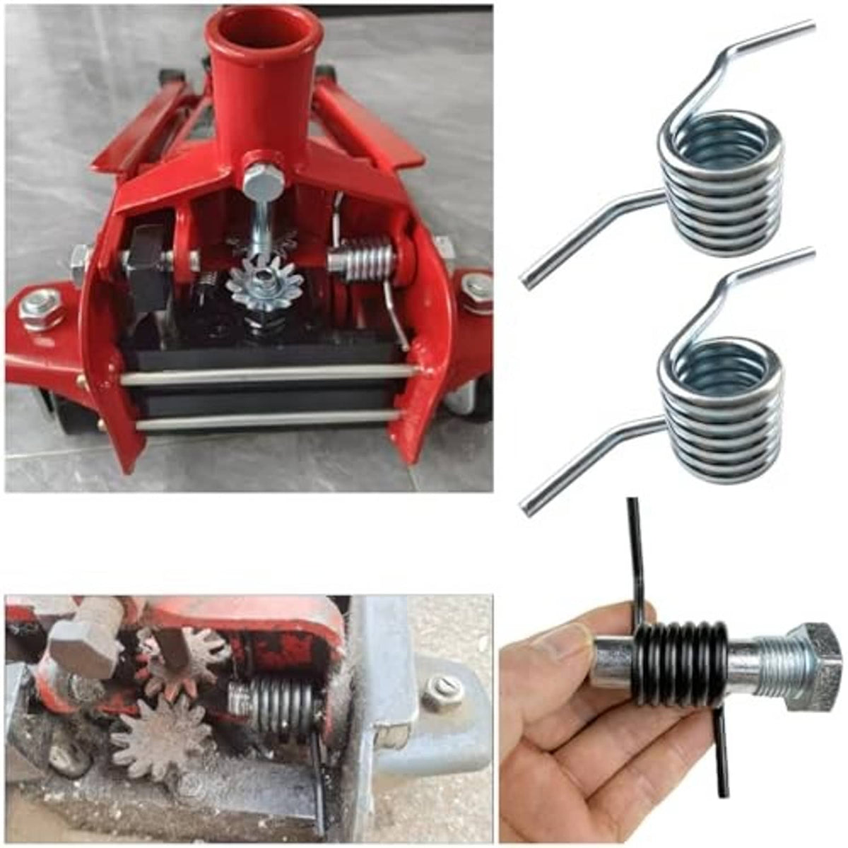 Hydraulic car jack spring replacement set: steel coil springs with bent metal rods