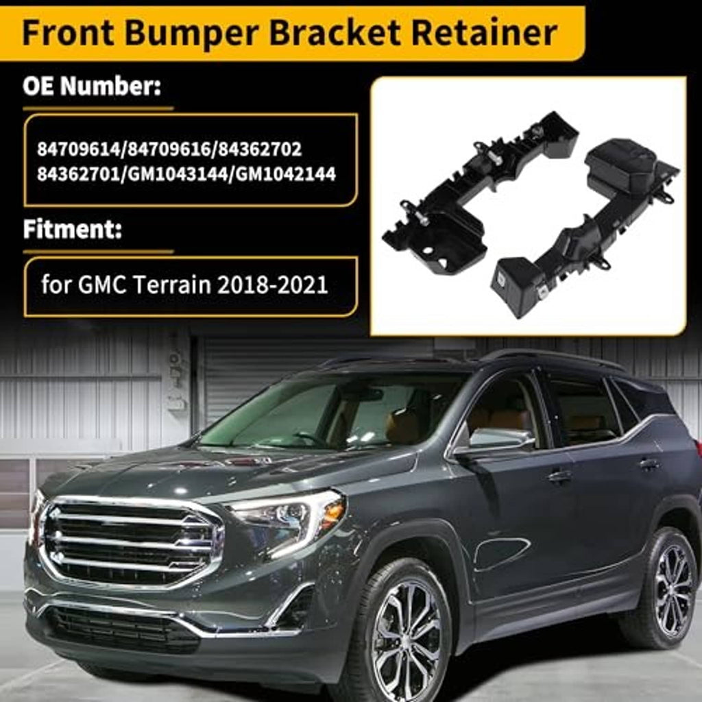 Black front bumper bracket retainer assembly with multiple mounting points