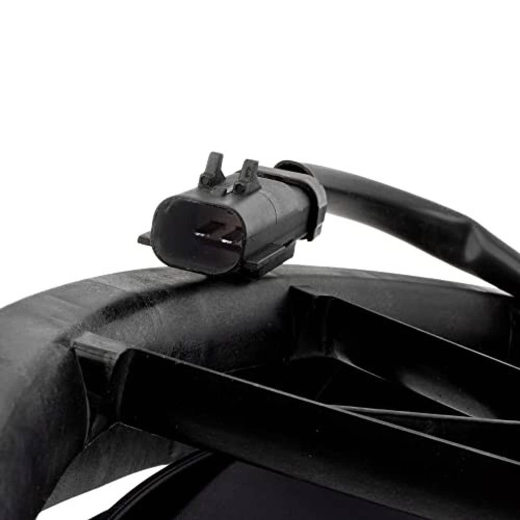 AC condenser cooling fan wire connector and black wiring harness section