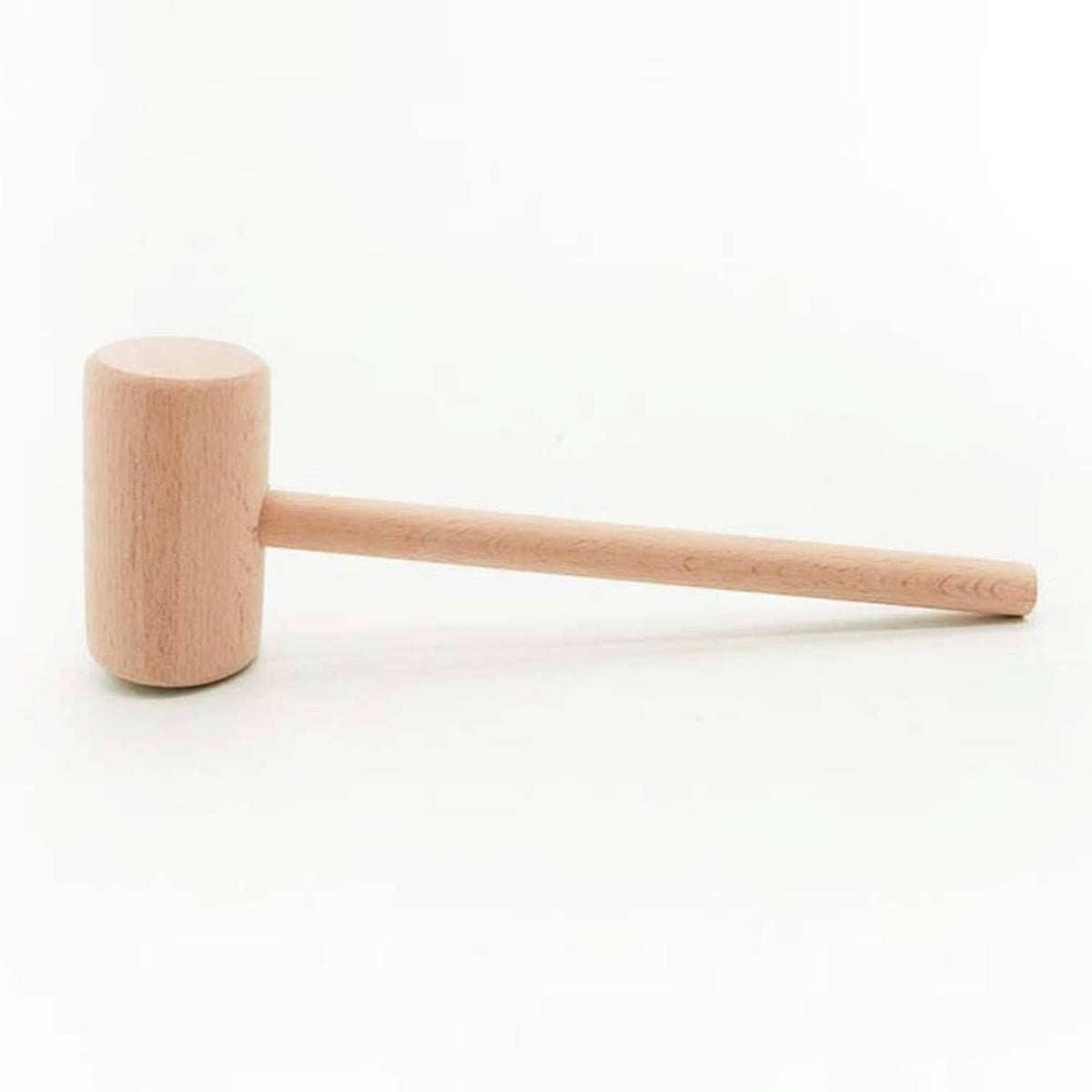 Wooden crabcracker mallet with cylindrical head and long wooden handle