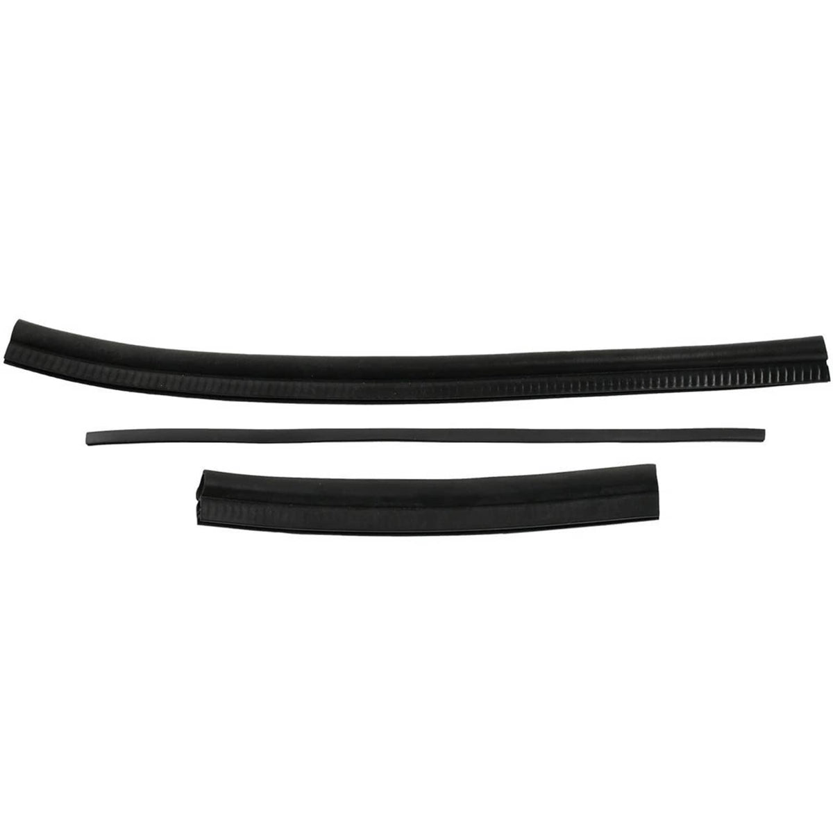 Set of black rubber intake hoses with connector trim pieces