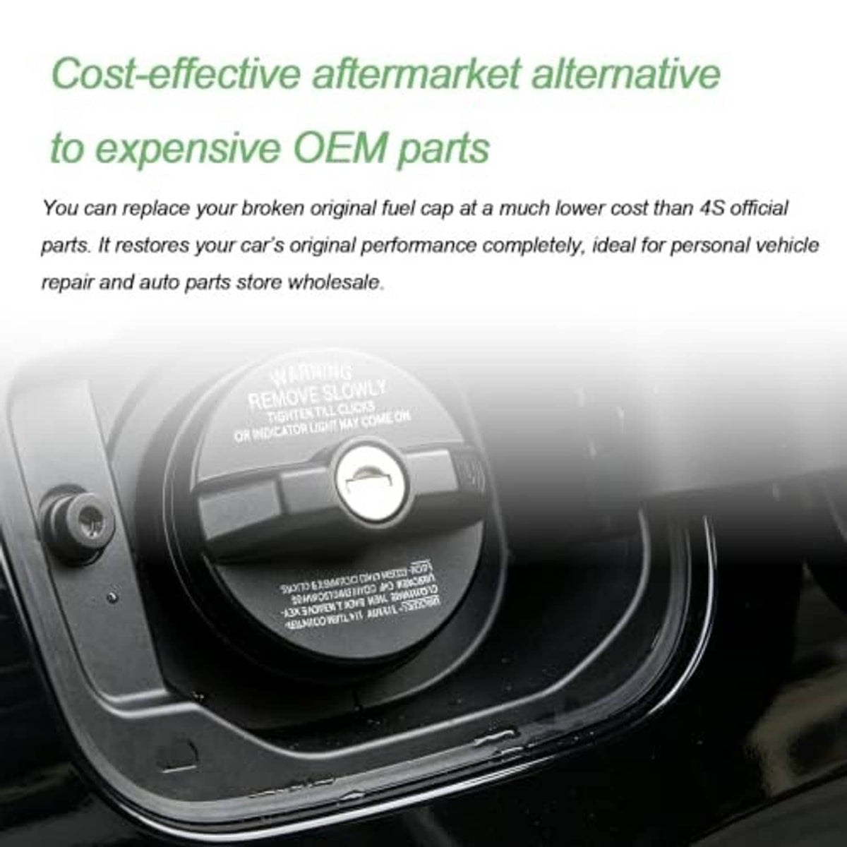 Locking gas cap installed on vehicle fuel filler opening with key lock cylinder