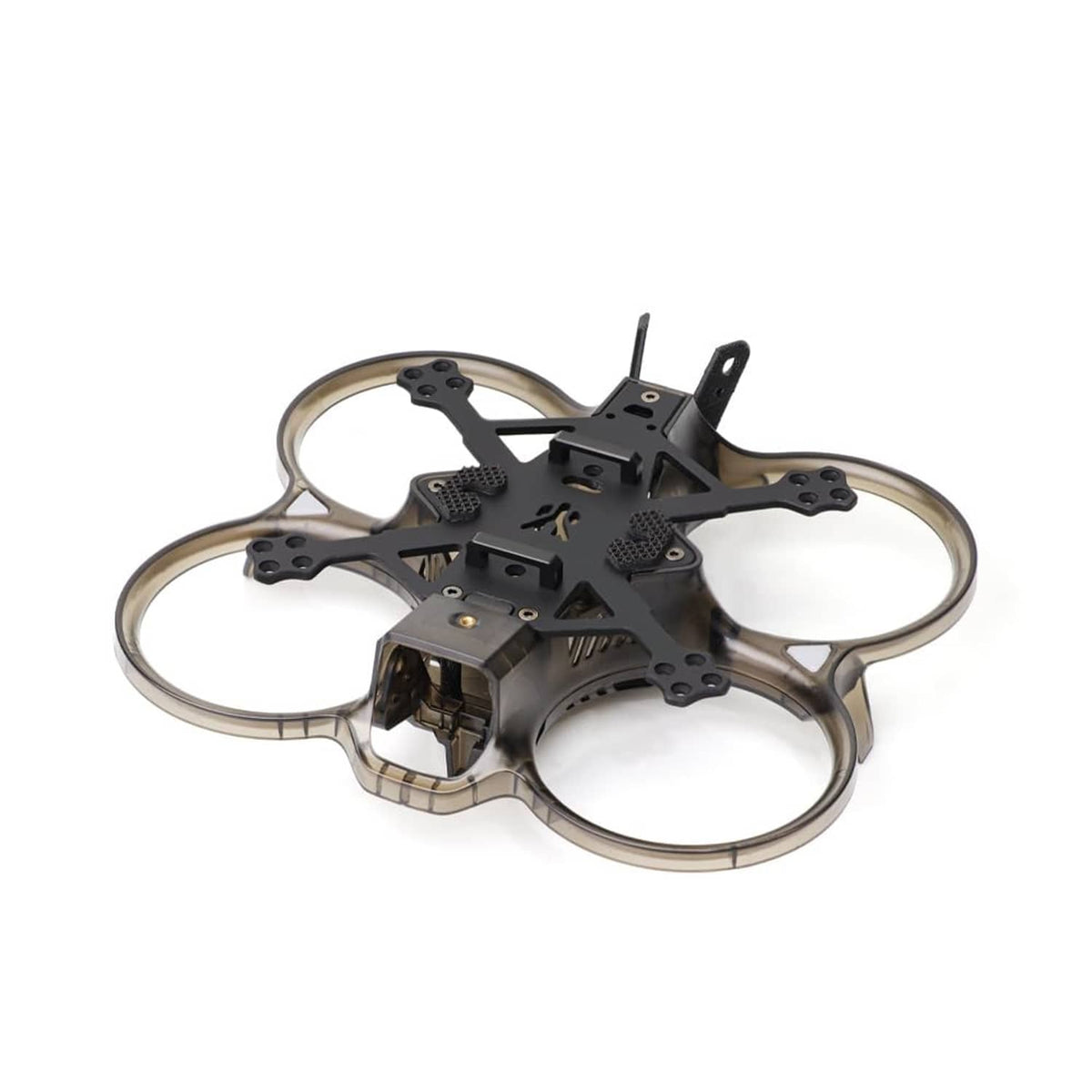 Black 2-inch cinewhoop FPV drone frame with four ducts and central mounting plate