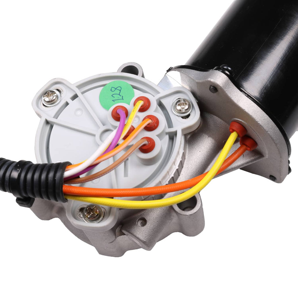 Transfer case shift motor connector with colored wire terminals and gray cover