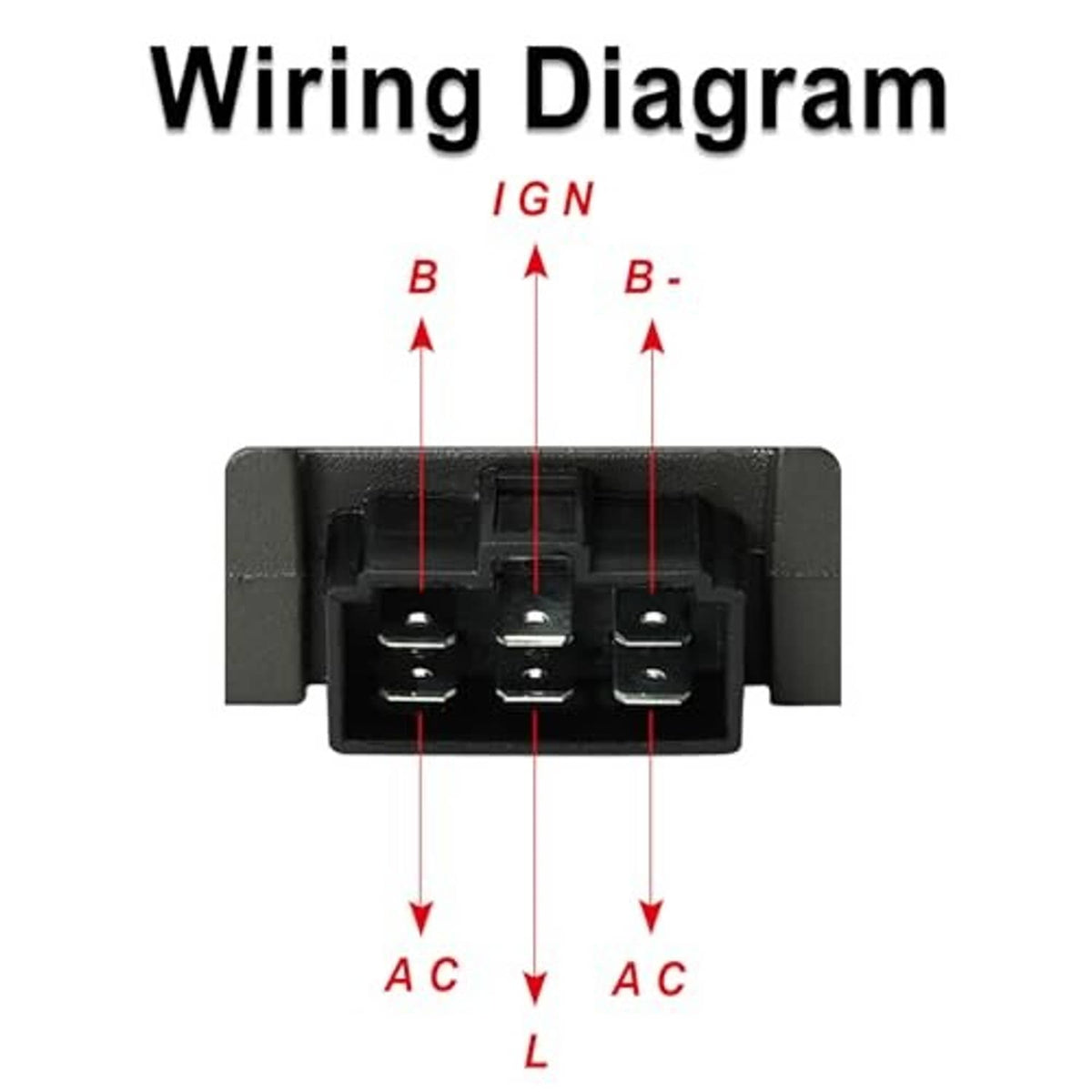 Voltage regulator rectifier wiring diagram with labeled A/C and B/B- terminals
