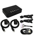 Black auto clicker box with adjustable speed buttons and reset control.