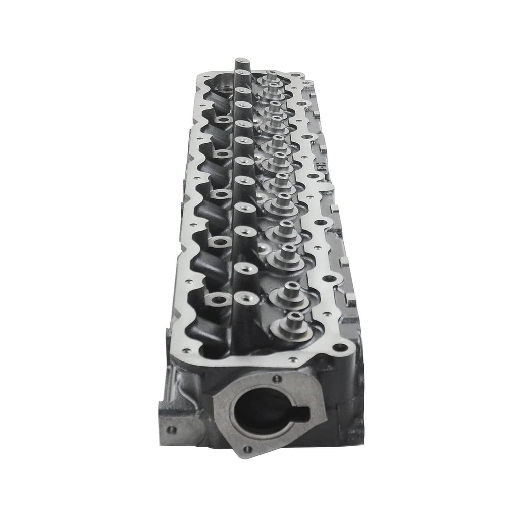 Cylinder head with exposed valve spring seats and cylinder bores