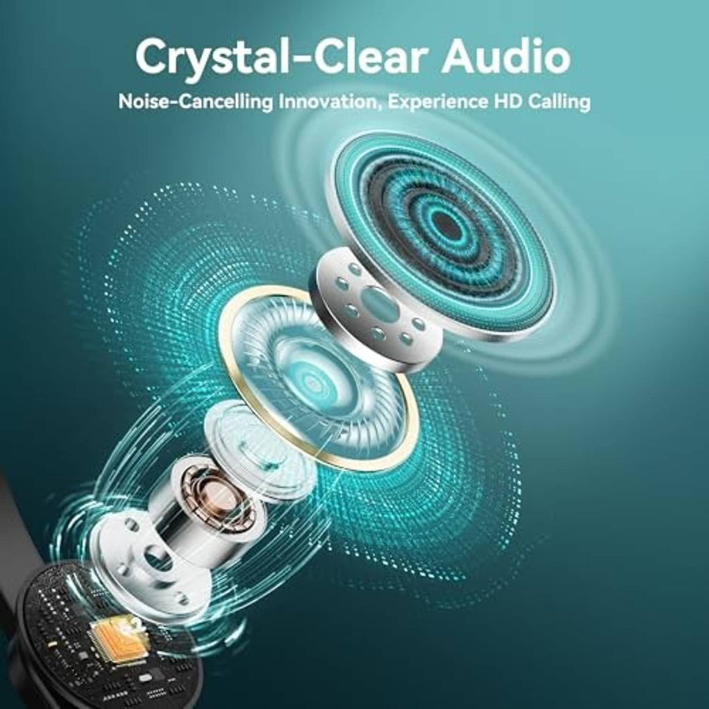Black single-ear Bluetooth headset with boom microphone